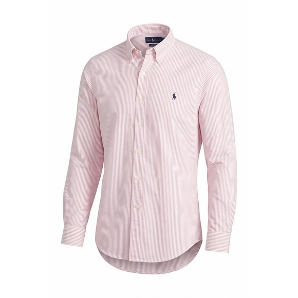 Polo Ralph Lauren Other - Polo Ralph Lauren Mens Pink White Striped Cotton Button Down Classic Fit XL